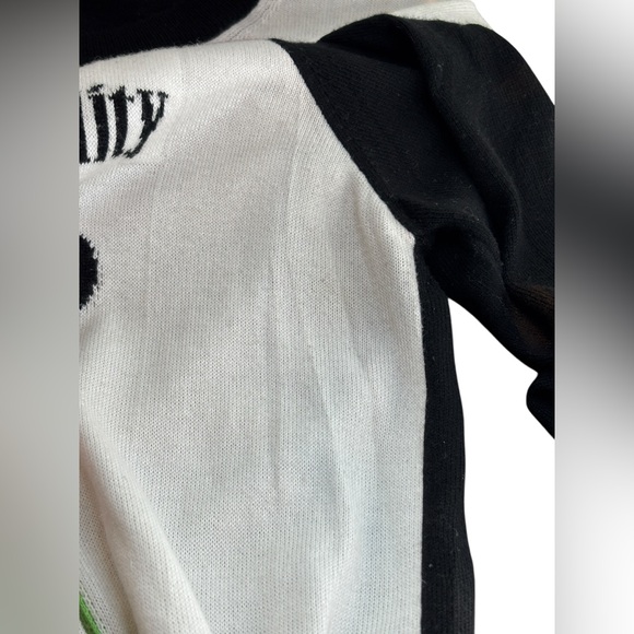 Love Moschino Tomato Graphic Knit Sweater Black White Red Made in Italy S Campy - Picture 9 of 13